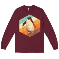 Burgundy penguin retro vintage style penguin Long Sleeve Tee - linhVisuals