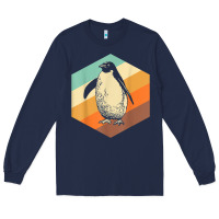 Navy penguin retro vintage style penguin Long Sleeve Tee - linhVisuals