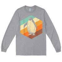 Heather Grey penguin retro vintage style penguin Long Sleeve Tee - linhVisuals