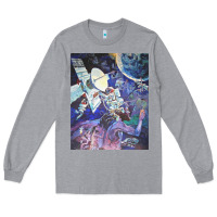 Heather Grey spaceship earth mural Long Sleeve Tee - linhVisuals