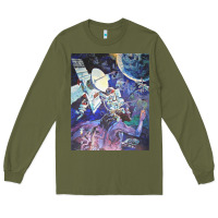 Army Green spaceship earth mural Long Sleeve Tee - linhVisuals