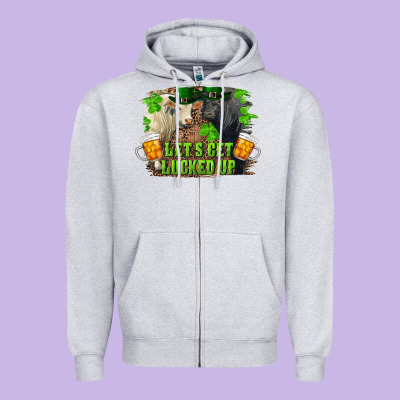 Let's Get Lucked Up Charolais And Black Angus Bull Zipper Hoodie Designed By Ranaportraitstore