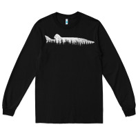 Black musky pine forest fishing angler Long Sleeve Tee - linhVisuals