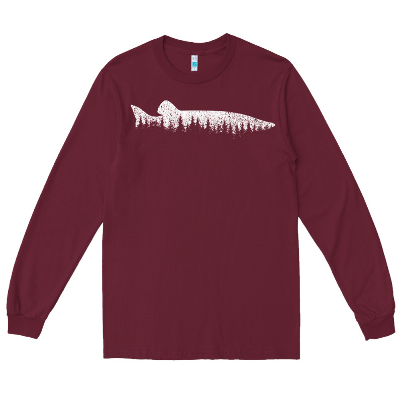 Musky Pine Forest Fishing Angler Long Sleeve Tee by linhVisuals | Teevron