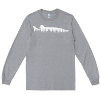 Heather Grey musky pine forest fishing angler Long Sleeve Tee - linhVisuals