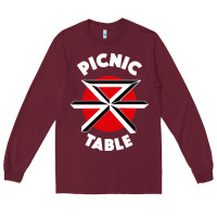 Burgundy picnic table parody Long Sleeve Tee - linhVisuals