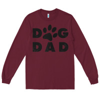 Burgundy dog dad classic design paw gift t shirt Long Sleeve Tee - linhVisuals