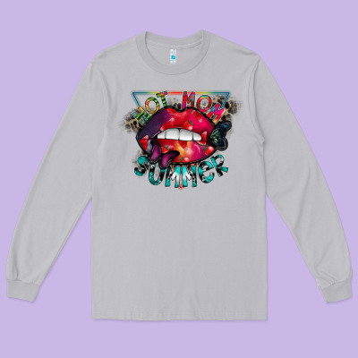 Hot Mom Summer Long Sleeve Tee Designed By Cowhidedigitalart