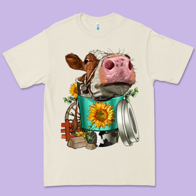 Simmental Cow Coffee Cup Premium Tee Designed By Fadigitalartstudio