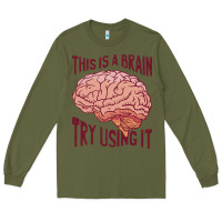 Army Green Brain Long Sleeve Tee - linhVisuals