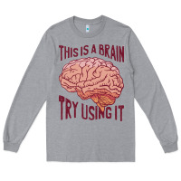 Heather Grey Brain Long Sleeve Tee - linhVisuals