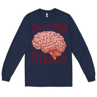 Navy Brain Long Sleeve Tee - linhVisuals