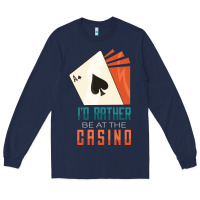 Navy Casino Long Sleeve Tee - linhVisuals