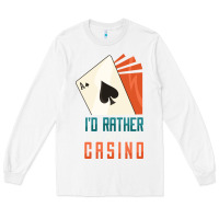 White Casino Long Sleeve Tee - linhVisuals