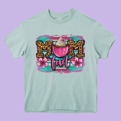 Mom Fuel Coffee Cup Heavy Core Tee Designed By Oliviacreatesart