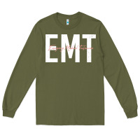 Army Green emt emergency medical technician ems first responder medic sweatshirt Long Sleeve Tee - linhVisuals