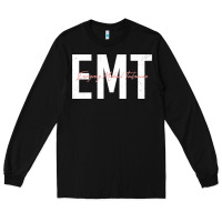 Black emt emergency medical technician ems first responder medic sweatshirt Long Sleeve Tee - linhVisuals