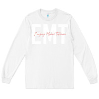 White emt emergency medical technician ems first responder medic sweatshirt Long Sleeve Tee - linhVisuals