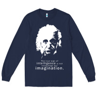 Navy albert einstein quote1 Long Sleeve Tee - linhVisuals