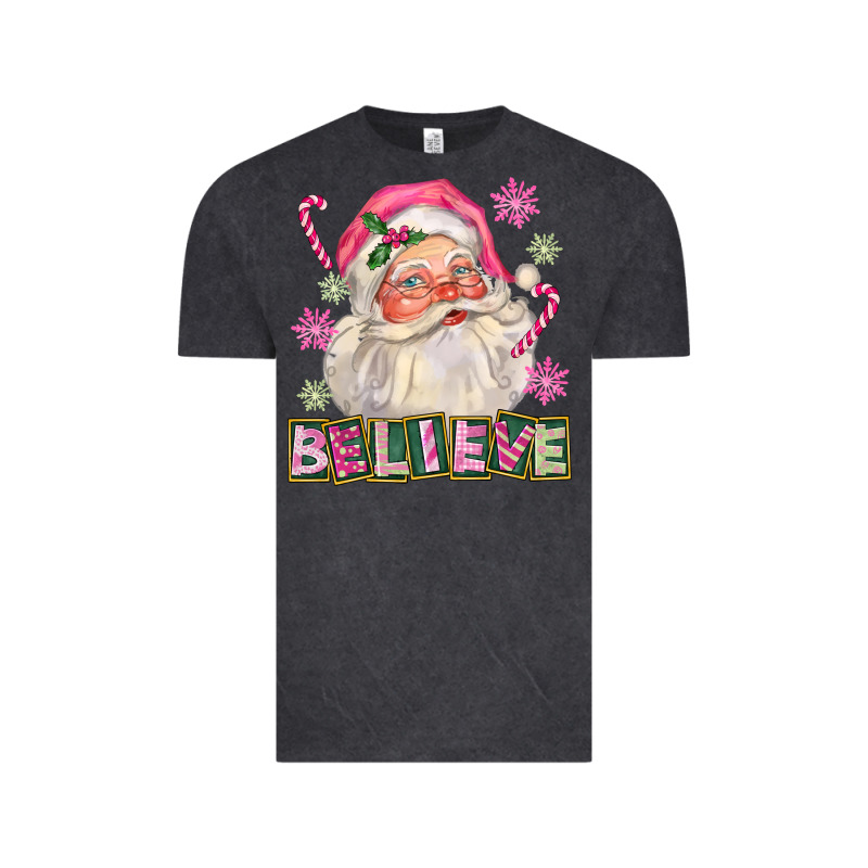 Pink Believe Santa Christmas Vintage Tee by FaDigitalArtStudio | Teevron