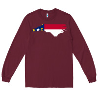 Burgundy flag north carolina tshirt Long Sleeve Tee - linhVisuals