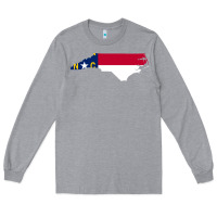 Heather Grey flag north carolina tshirt Long Sleeve Tee - linhVisuals