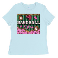 Baby Blue baseball sister tumbler Ladies Tee - BundleAndBundleShop