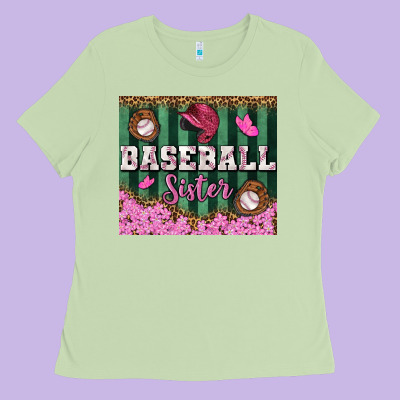 Baseball Sister Tumbler Ladies Tee Designed By Bundleandbundleshop