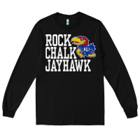 Black rock chalk jayhawk ku tshirt Long Sleeve Tee - linhVisuals