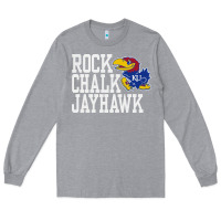 Heather Grey rock chalk jayhawk ku tshirt Long Sleeve Tee - linhVisuals