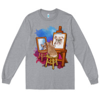 Heather Grey french bulldog painting bulldog artist art animals graphic long sleeve Long Sleeve Tee - linhVisuals