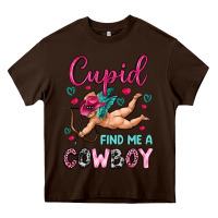 Chocolate Brown cupid find me a cowboy Heavy Core Tee - OliviaCreatesArt