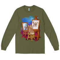 Army Green french bulldog painting bulldog artist art animals graphic long sleeve Long Sleeve Tee - linhVisuals