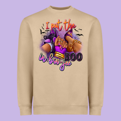I Put The Boo In Boo-jee Sneaker And Heel Heavyweight Sweatshirt Designed By Ranaportraitstore