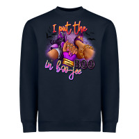 Navy I put the boo in boo-jee sneaker and heel Heavyweight Sweatshirt - RanaPortraitStore