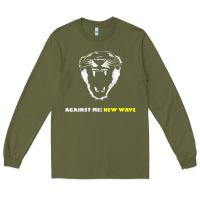 Army Green Against Me! Long Sleeve Tee - linhVisuals