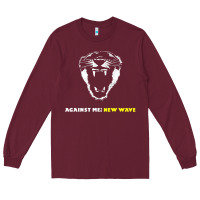 Burgundy Against Me! Long Sleeve Tee - linhVisuals