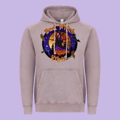 Bad Witch Vibes Vintage Hoodie Designed By Sublimationcraftshop