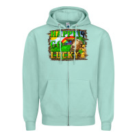 Seafoam happy go lucky goat Zipper Hoodie - RanaPortraitStore