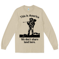 Mushroom this is america we don't share land here Long Sleeve Tee - linhVisuals