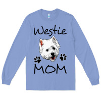 Colony Blue westie mom dog mama west highland terrier dog Long Sleeve Tee - linhVisuals
