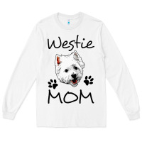White westie mom dog mama west highland terrier dog Long Sleeve Tee - linhVisuals