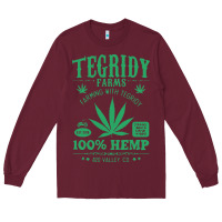 Burgundy tegridy farms Long Sleeve Tee - linhVisuals