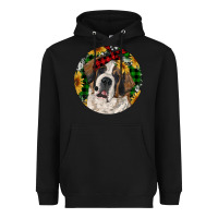 Black Christmas St. Bernard Heavyweight Hoodie - RanaPortraitStore