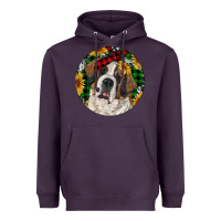 Plum Christmas St. Bernard Heavyweight Hoodie - RanaPortraitStore