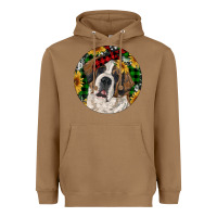 Toasted Coconut Christmas St. Bernard Heavyweight Hoodie - RanaPortraitStore