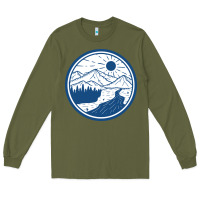 Army Green River Mountain Badge Long Sleeve Tee - linhVisuals