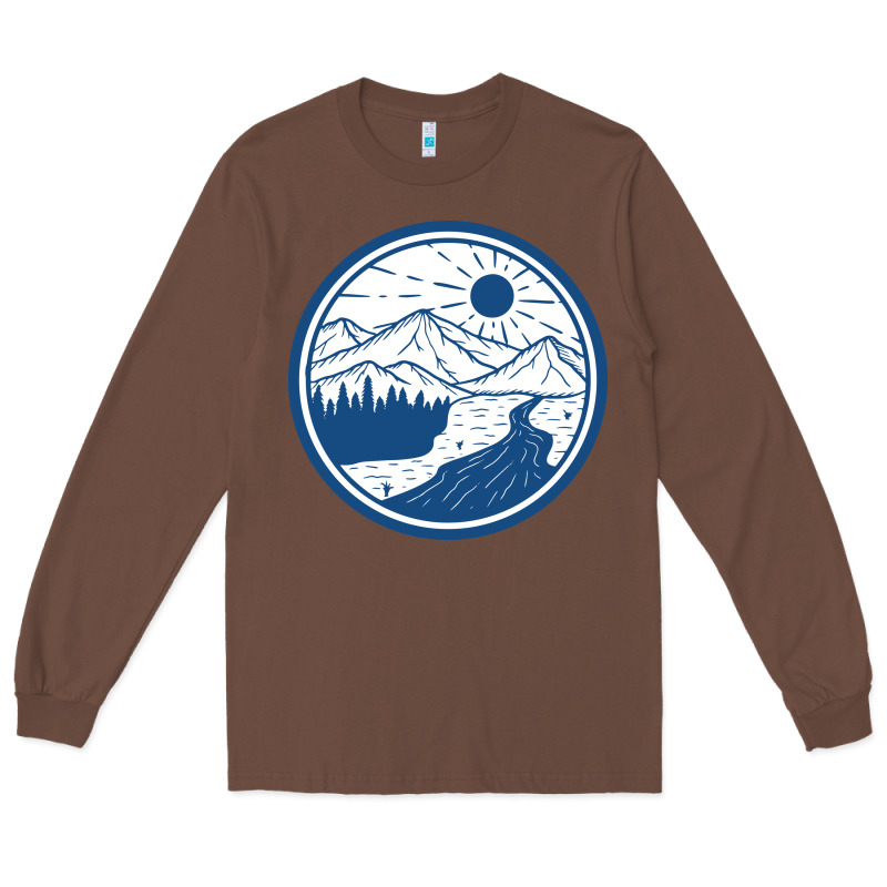 River Mountain Badge Long Sleeve Tee by linhVisuals | Teevron