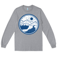 Heather Grey River Mountain Badge Long Sleeve Tee - linhVisuals