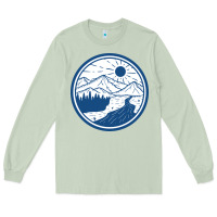 Matcha River Mountain Badge Long Sleeve Tee - linhVisuals